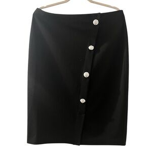 Elegant Black Button-Detail Skirt
